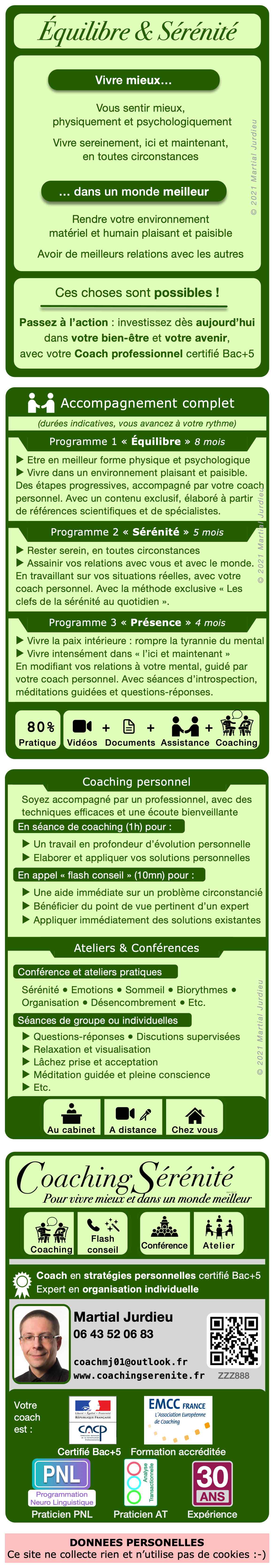 Plaquette CoachingSérénité A6